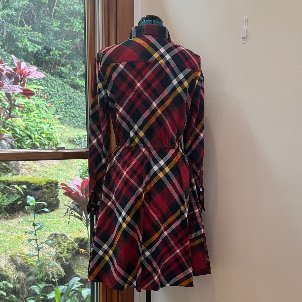 Brooks Brothers Plaid Long Sleeve Dress - Red, Yellow, White, Black - Picture 4 of 6